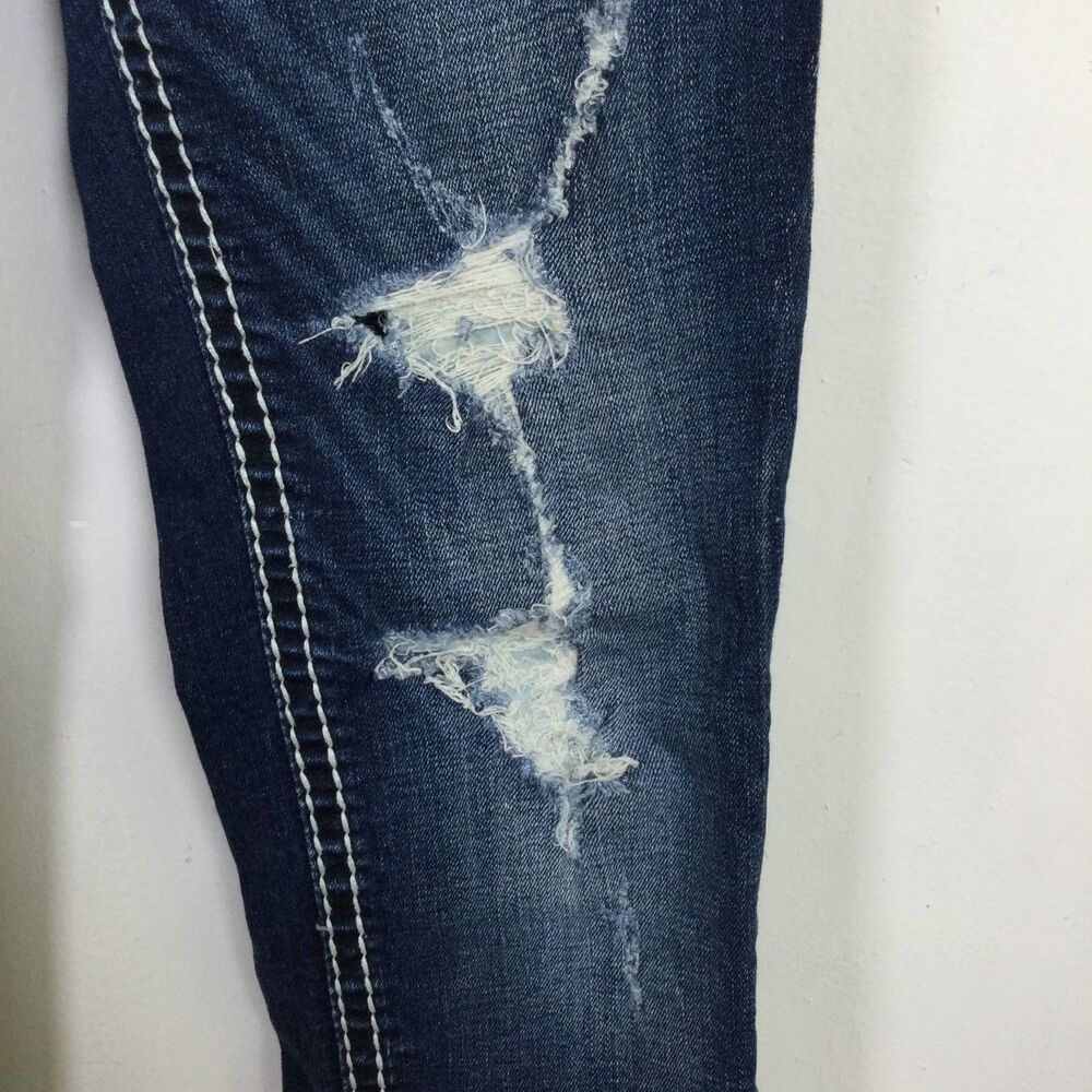 Rock Revival Women's Distressed Karla Capri Jeans Straight Leg Blue Size 26 - Picture 3 of 16